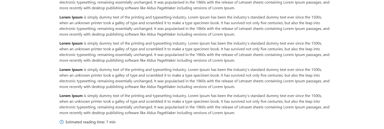 Reading Time Estimator Block